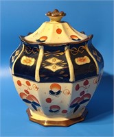 Antique Gaudy Dutch-Style Ceramic Biscuit Jar