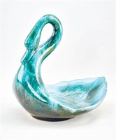 Blue Mountain Pottery Green Blue Swan Dish