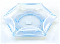 Sky Blue Glass Bowl with Folded Edge