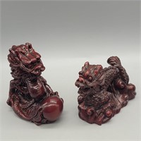 2- CHINESE FENGSHUI LUCKY RED DRAGONS