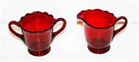 Royal Ruby 1940's Depression Glass Anchor Glass