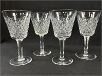 4 Waterford Crystal Alana White Wine Glasses
