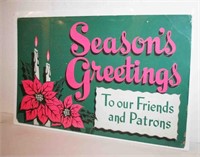 Vintage Cardboard "Season's Greetings" To Our