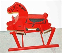 Wooden Painted Child's Hobby Rocking Horse 29"H