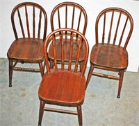 Set Of (4) Child's Hoop Back Chairs 29"H 15"H