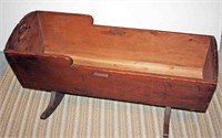 Lg. Wooden Baby Cradle w/ Exterior Finishing