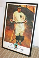 Framed "Lou Gehrig" U.S. Postal Stamp Poster