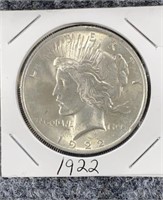 1922 Silver Peace Dollar US Mint Coin
