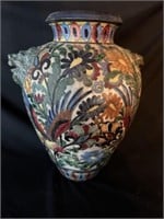 Handpainted Glazed Lustrous Italy Pottery Vase