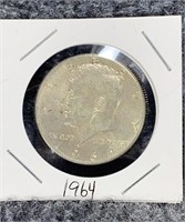 1964 90% Silver Kennedy Half Dollar US Coin