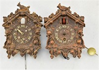 Pair of Lux Clock Wood Small Cuckoo Wall Clocks