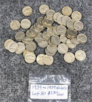 50 1939-1959 Jefferson Nickels $2.50 Face Value
