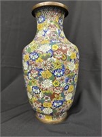 Cloisonne Vase w/Colorful Thousand Flowers Pattern