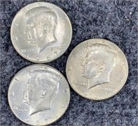3-40% Silver Kennedy Half Dollars
