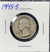 1945-S 90% Silver Washington Quarter US Mint Coin