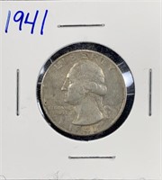 1941 90% Silver Washington Quarter US Mint Coin