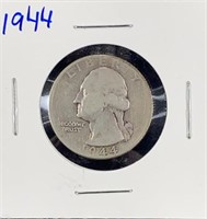 1944 90% Silver Washington Quarter US Mint Coin
