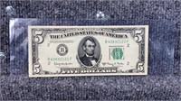 1950-E $5 US Federal Reserve Note