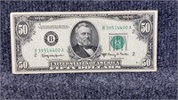 1950-E $50 Federal Reserve Note US Currency
