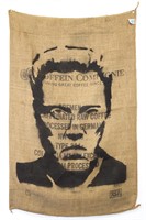 Handmade Jute Burlap Art of Christopher Walken