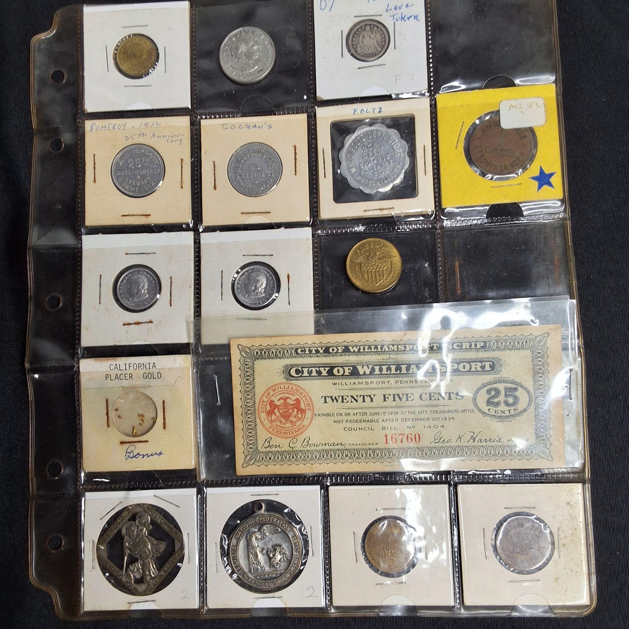 FREDERICKTOWN ONLINE ONLY COIN-TOKEN-MEDAL-STAMP AUCTION