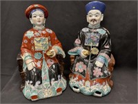 Pair of Porcelain Chinese Emperor& Empress Statues
