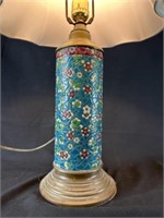 Longwy Enameled Cylinder Table Lamp
