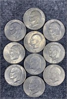 10-Eisenhower  "IKE" Dollars US Mint Coins