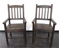 Pair of Handmade Farmhouse Style Rustic Chairs.