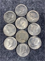 10-Kennedy Clad Half Dollars US Mint Coins