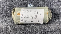 $25 Roll Susan B Anthony $1 Coins