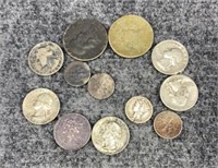 Silver Coin Lot 69 Grams Damaged coins