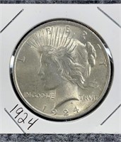 1924 Silver Peace Dollar US Mint Coin