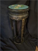 Black Lacquer & Cloisonne Enamel Top Display Stand