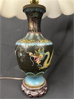 Cloisonne Asian Enamel Dragon Lamp (1 of 2)