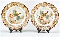 Pair of Johnson Bros Porcelain Wild Turkeys Plates