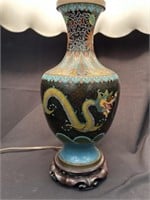 Cloisonne Asian Enamel Dragon Lamp (2 or 2)