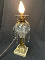 Glass & Marble Astral Lamp w/ Colonial Crystals