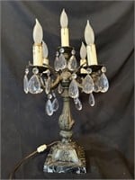 Cast Metal & Marble Base 5-Light Candelabra Lamp