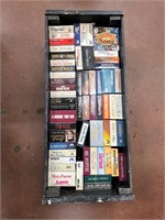 VCR tapes with wood crate