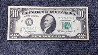 1963 A $10 Federal Reserve Note US Currency