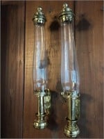 Pr. Brass Railroad Carriage Wall Candle Sconces