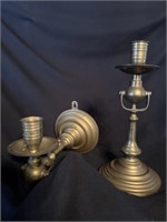Pr. Swivel Brass Candle Holders Table / Wall Mount