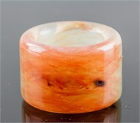 Chinese Agate Carved Archers' Ring