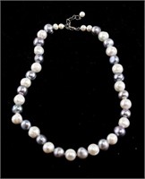 Chinese White & Grey Peal Necklace
