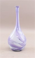 Italian Glass Carved Purple Vase