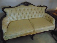 Vintage Cream Tapestry 2-Cushion Love Seat -