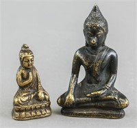 Two Chinese Small Bronze Buddha Sculptures