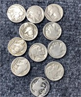 11 Buffalo Nickels US Coins