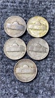 5 Jefferson War Nickels
